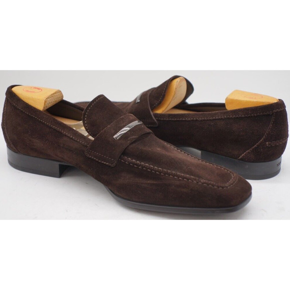 TOD’s Suede Loafer Men Shoes Size 11 MRSP Brown $600+ Made In Italy main image 9